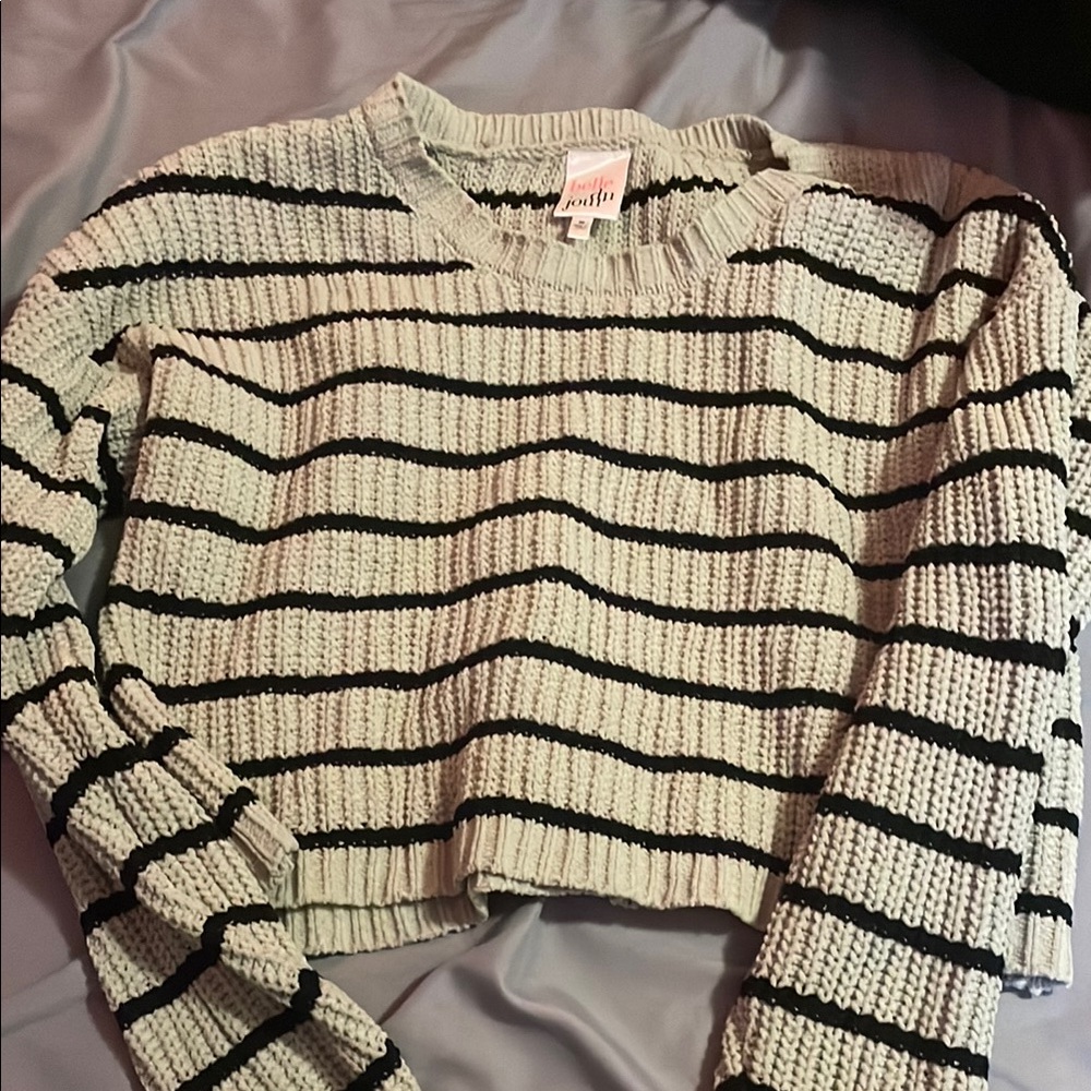PacSun Black and White Striped Sweater